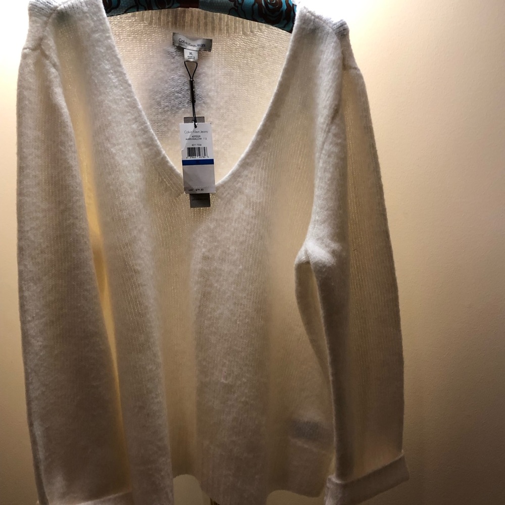 Calvin Klein Jeans Flared Marshmallow Swea…